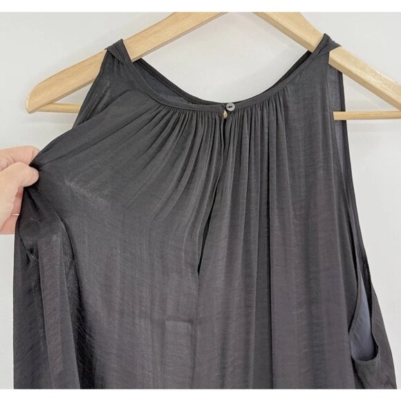 Old Navy Plus Size Sheer Shiny Satin Black Tunic Blouse XXL Event Classic Preppy - Picture 9 of 12